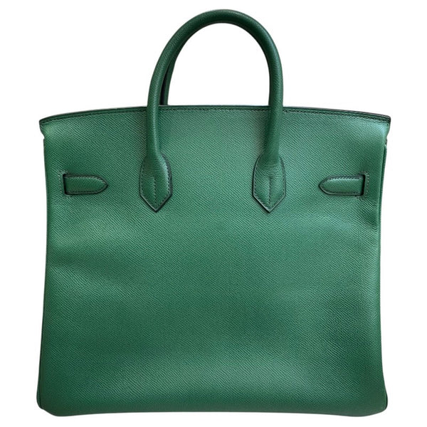 エルメス HERMES オータクロア32 〇W刻 グリーン ゴールド金具 クシュベル ユニセックス ハンドバッグ