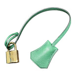 エルメス HERMES オータクロア32 〇W刻 グリーン ゴールド金具 クシュベル ユニセックス ハンドバッグ