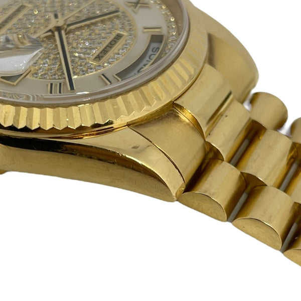 ロレックス ROLEX デイデイト36 パヴェダイヤ V番 118238NRZ ホワイトシェル K18YG 自動巻き メンズ 腕時計