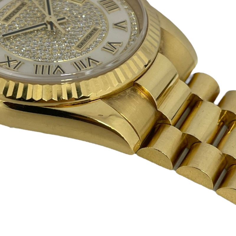 ロレックス ROLEX デイデイト36 パヴェダイヤ V番 118238NRZ ホワイト