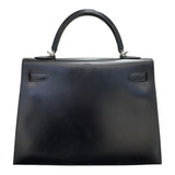 エルメス HERMES ケリー32 □L刻 ブラック シルバー金具 ボックスカーフ レディース ハンドバッグ
