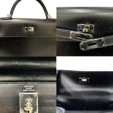 エルメス HERMES ケリー32 □L刻 ブラック シルバー金具 ボックスカーフ レディース ハンドバッグ