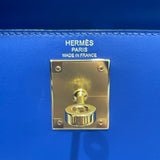 エルメス HERMES ケリー28 Ｄ刻 ブルーエレクトリック・ゴールド金具 タデラクト レディース ハンドバッグ