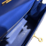 エルメス HERMES ケリー28 Ｄ刻 ブルーエレクトリック・ゴールド金具 タデラクト レディース ハンドバッグ