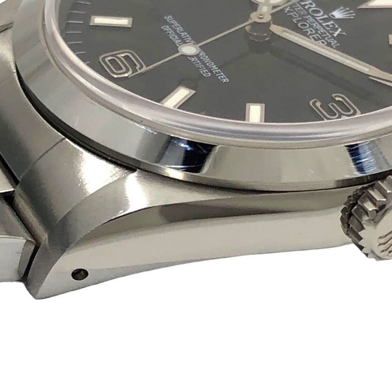 ロレックス ROLEX エクスプローラー1 ブラックアウト ホワイトレター N番 14270 ブラック SS メンズ 腕時計