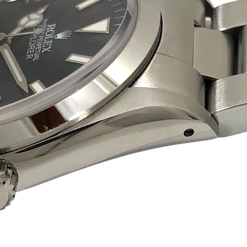 ロレックス ROLEX エクスプローラー1 ブラックアウト ホワイトレター N番 14270 ブラック SS メンズ 腕時計