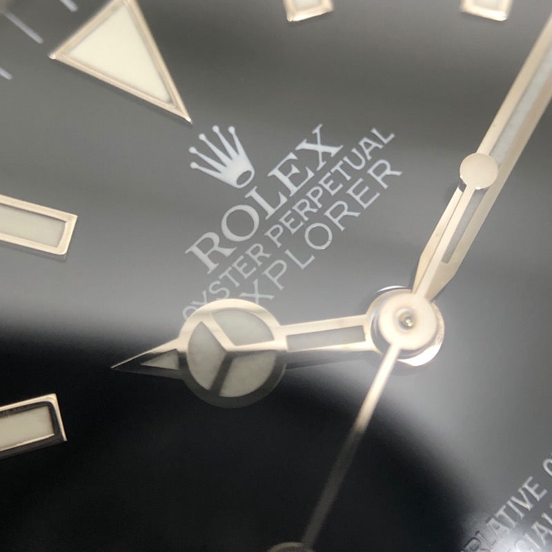 ロレックス ROLEX エクスプローラー1 ブラックアウト ホワイトレター N番 14270 ブラック SS メンズ 腕時計
