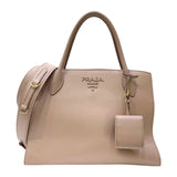プラダ PRADA モノクローム 2WAY ハンドバッグ 1BA155 ピンクベージュ サフィアーノレザー レディース ハンドバッグ