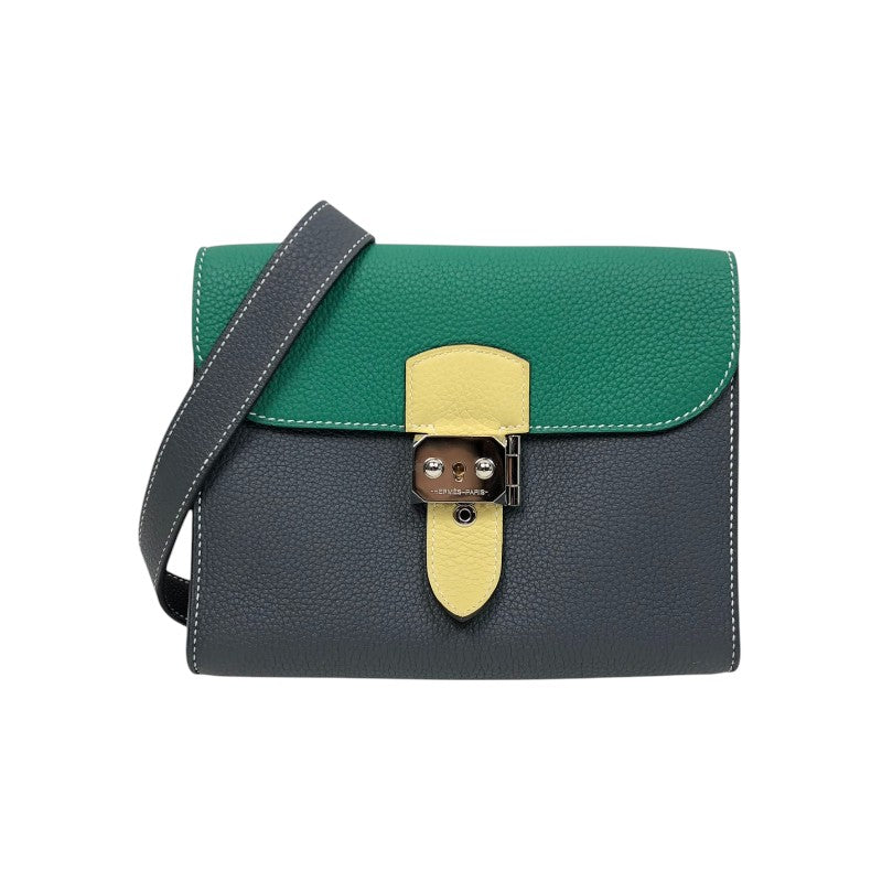 エルメス HERMES サックアデペッシュ21 B刻 グリミスティ×ヴェールヴェルティゴ×ジョーヌプッサン シルバー金具 トゴ レディース ショルダーバッグ