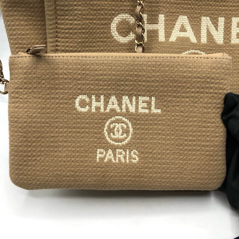 シャネル CHANEL ドーヴィルショッピングバッグ AS3351 ベージュ/GD金具 ミックスファイバー レディース ショルダーバッグ