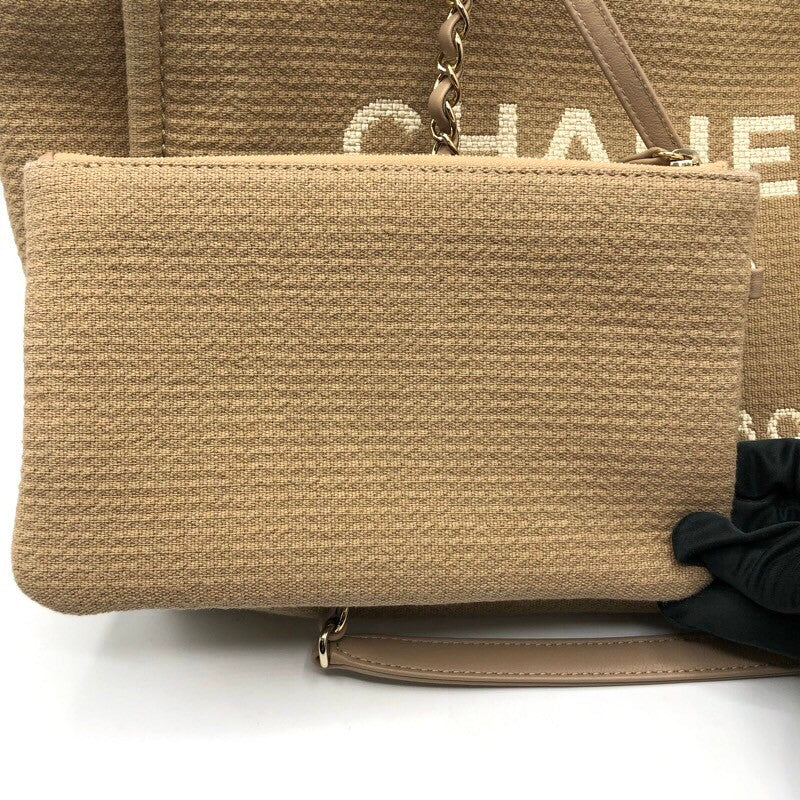 シャネル CHANEL ドーヴィルショッピングバッグ AS3351 ベージュ/GD金具 ミックスファイバー レディース ショルダーバッグ