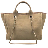 シャネル CHANEL ドーヴィルショッピングバッグ AS3351 ベージュ/GD金具 ミックスファイバー レディース ショルダーバッグ