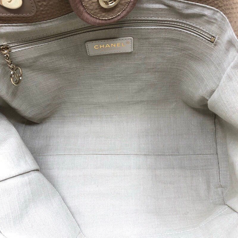 シャネル CHANEL ドーヴィルショッピングバッグ AS3351 ベージュ/GD金具 ミックスファイバー レディース ショルダーバッグ