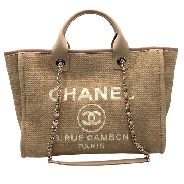 シャネル CHANEL ドーヴィルショッピングバッグ AS3351 ベージュ/GD金具 ミックスファイバー レディース ショルダーバッグ