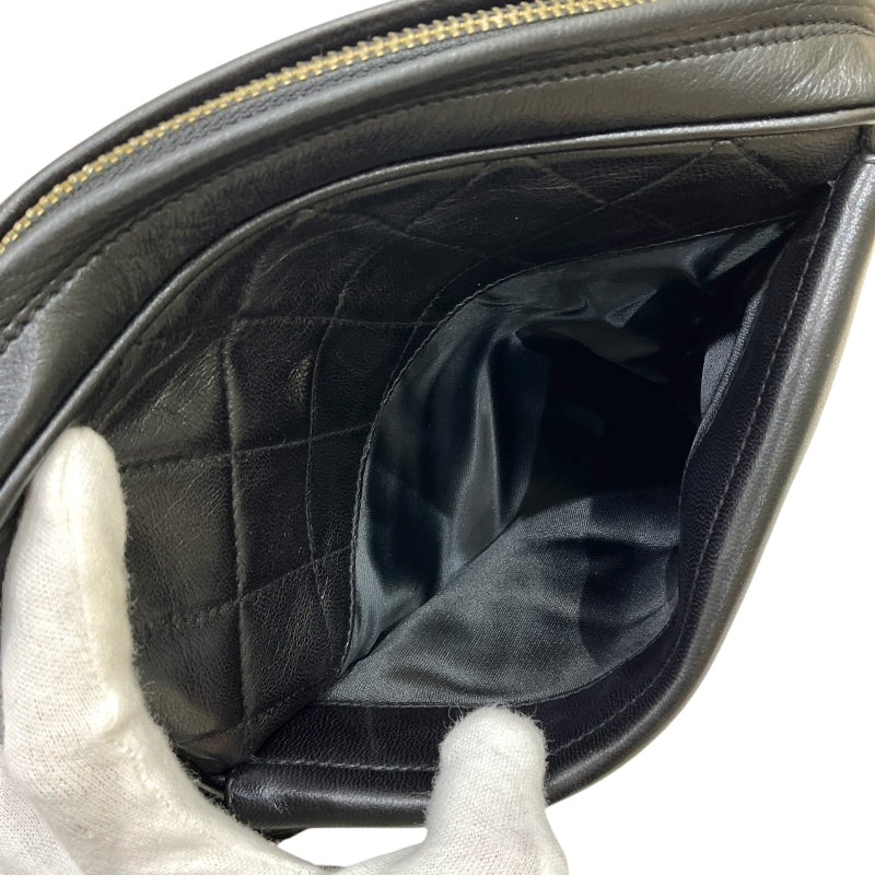 シャネル CHANEL マトラッセ フリンジ チェーンショルダーバッグ 0番台 ブラック ゴールド金具 ラムスキン レディース ショルダーバッグ