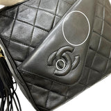 シャネル CHANEL マトラッセ フリンジ チェーンショルダーバッグ 0番台 ブラック ゴールド金具 ラムスキン レディース ショルダーバッグ