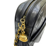 シャネル CHANEL マトラッセ フリンジ チェーンショルダーバッグ 0番台 ブラック ゴールド金具 ラムスキン レディース ショルダーバッグ