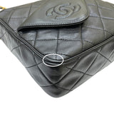 シャネル CHANEL マトラッセ フリンジ チェーンショルダーバッグ 0番台 ブラック ゴールド金具 ラムスキン レディース ショルダーバッグ