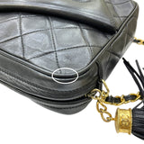シャネル CHANEL マトラッセ フリンジ チェーンショルダーバッグ 0番台 ブラック ゴールド金具 ラムスキン レディース ショルダーバッグ