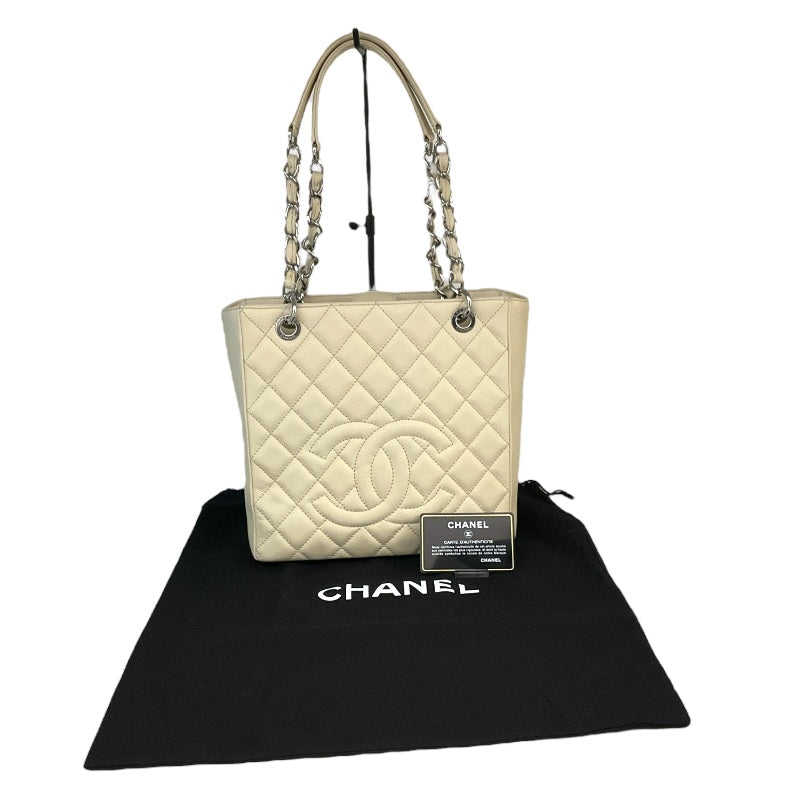 シャネル CHANEL ＰＳＴチェーントートバッグ A50994 クリーム/シルバー金具 キャビア レディース トートバッグ