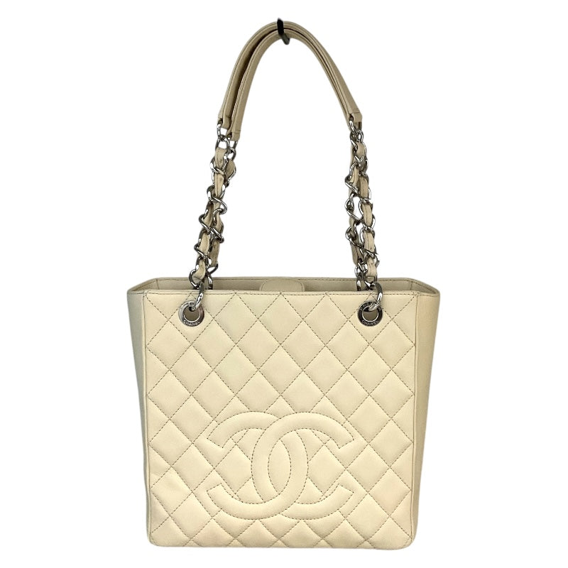 シャネル CHANEL ＰＳＴチェーントートバッグ A50994 クリーム/シルバー金具 キャビア レディース トートバッグ