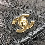 シャネル CHANEL マトラッセトップハンドルバッグ A12397 11番台 ブラック ゴールド金具 キャビアスキン レディース ハンドバッグ