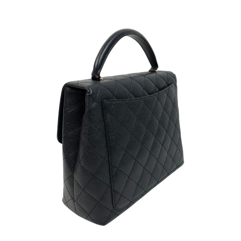 シャネル CHANEL マトラッセトップハンドルバッグ A12397 11番台 ブラック ゴールド金具 キャビアスキン レディース ハンドバッグ