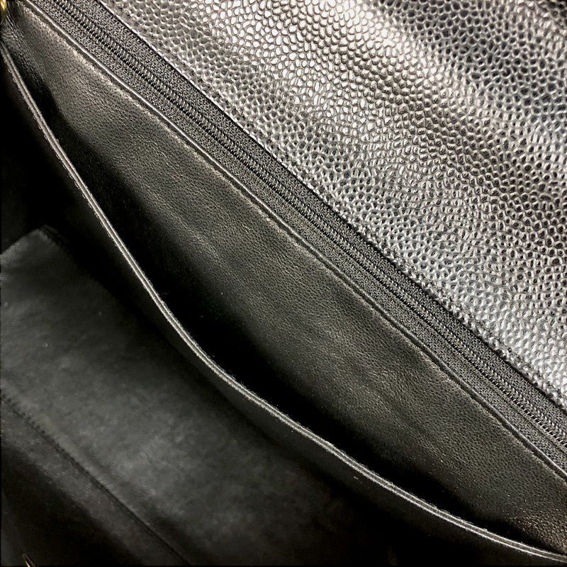 シャネル CHANEL マトラッセトップハンドルバッグ A12397 11番台 ブラック ゴールド金具 キャビアスキン レディース ハンドバッグ