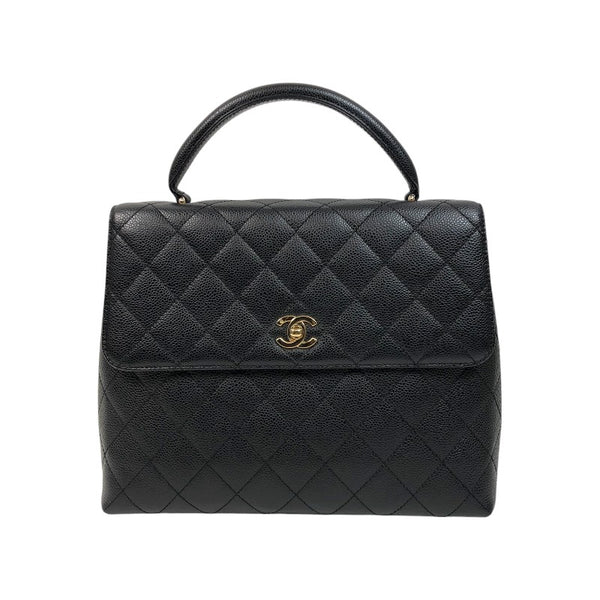 シャネル CHANEL マトラッセトップハンドルバッグ A12397 11番台 ブラック ゴールド金具 キャビアスキン レディース ハンドバッグ