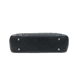シャネル CHANEL マトラッセラージショッピングバッグ 23番台 ブラック シルバー金具 ラムスキン レディース トートバッグ