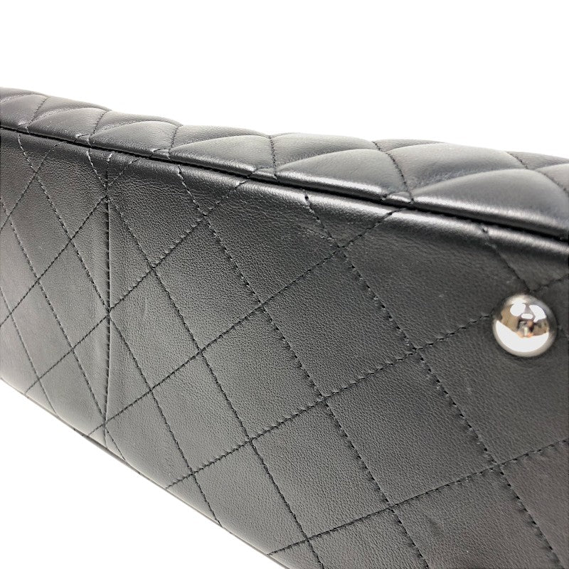 シャネル CHANEL マトラッセラージショッピングバッグ 23番台 ブラック シルバー金具 ラムスキン レディース トートバッグ