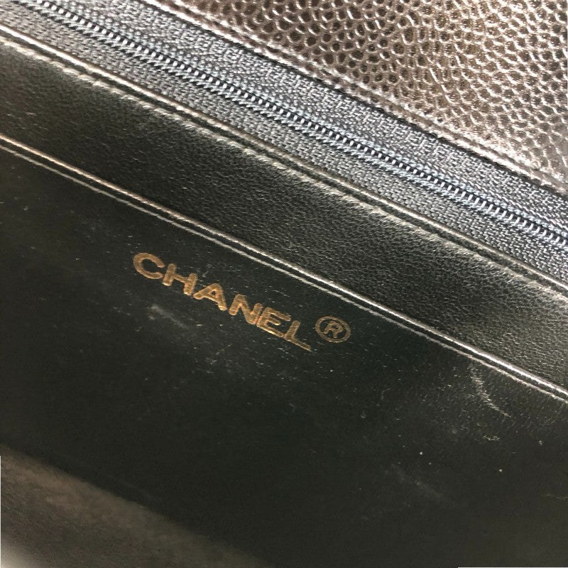 シャネル CHANEL ダイアナ25 A01165 3番台 ブラック ゴールド金具 キャビアスキン レディース ショルダーバッグ