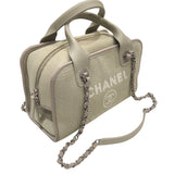 シャネル CHANEL ドーヴィル スモールボーリングバッグ A92749 トープ/シルバー金具 ミックスファイバー レディース トートバッグ