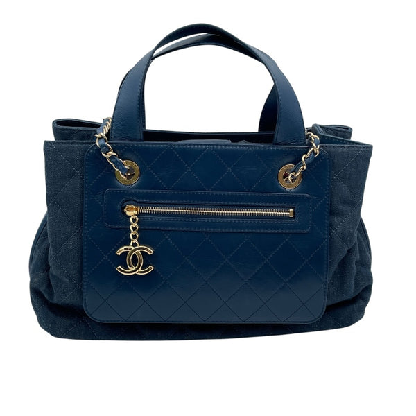 シャネル CHANEL マトラッセ 2Way ハンドバッグ A93559 ネイビー カーフ・デニム レディース ハンドバッグ
