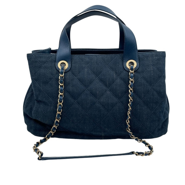 シャネル CHANEL マトラッセ 2Way ハンドバッグ A93559 ネイビー カーフ・デニム レディース ハンドバッグ