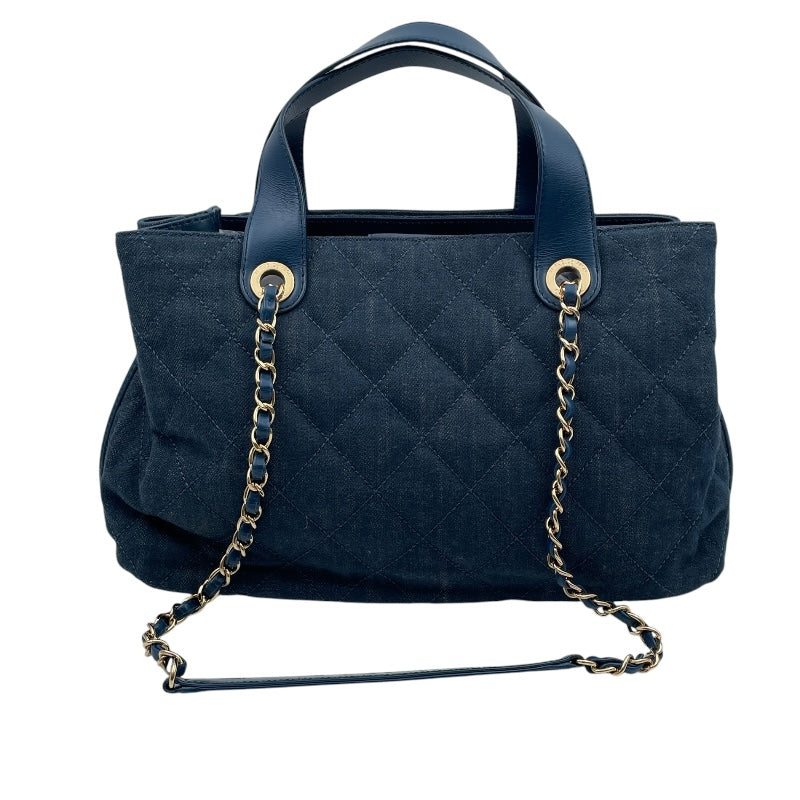 シャネル CHANEL マトラッセ 2Way ハンドバッグ A93559 ネイビー カーフ・デニム レディース ハンドバッグ