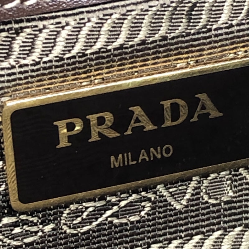 プラダ PRADA ロゴジャガード トートバッグ 1BA579 ブラウン ナイロンジャガード レディース トートバッグ