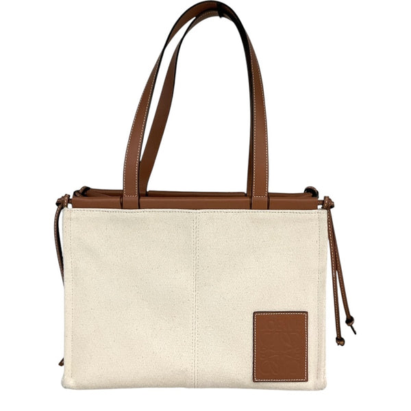 ロエベ LOEWE クッショントートスモール 330 02AA93 ベージュ/ブラウン キャンバス・カーフ レディース トートバッグ