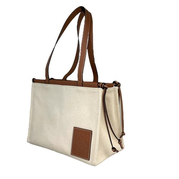 ロエベ LOEWE クッショントートスモール 330 02AA93 ベージュ/ブラウン キャンバス・カーフ レディース トートバッグ