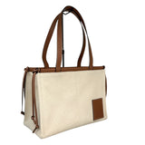 ロエベ LOEWE クッショントートスモール 330 02AA93 ベージュ/ブラウン キャンバス・カーフ レディース トートバッグ
