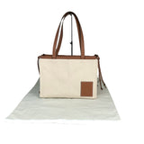 ロエベ LOEWE クッショントートスモール 330 02AA93 ベージュ/ブラウン キャンバス・カーフ レディース トートバッグ