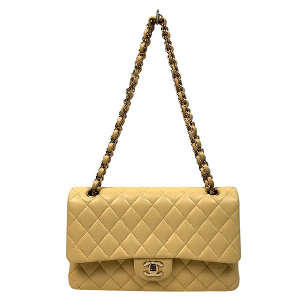 シャネル CHANEL マトラッセ25 A01112 30番台 イエロー ゴールド金具 ラム レディース ショルダーバッグ
