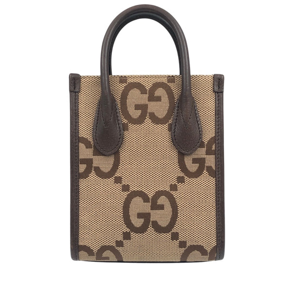 グッチ GUCCI ジャンボGG ミニトート 690406 ベージュ×ブラウン GGキャンバス レディース ハンドバッグ