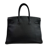 エルメス HERMES バーキン35 □O刻 ブラック シルバー トゴ レディース ハンドバッグ