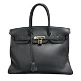 エルメス HERMES バーキン35 □O刻 ブラック シルバー トゴ レディース ハンドバッグ