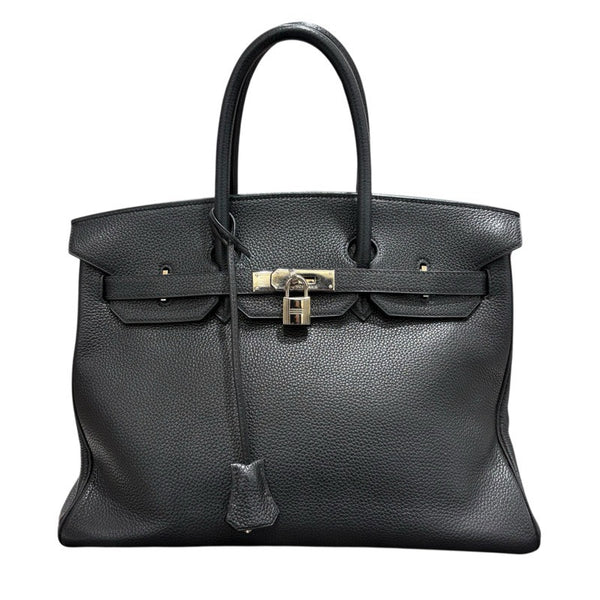 エルメス HERMES バーキン35 □O刻 ブラック シルバー トゴ レディース ハンドバッグ