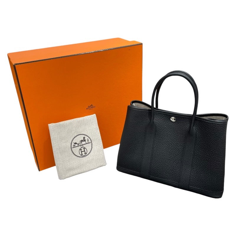 エルメス HERMES ガーデンパーティTPM W刻印 ブラック シルバー金具 ネゴンダ レディース ハンドバッグ