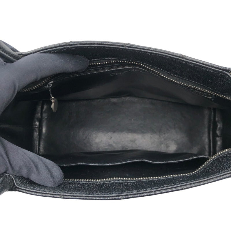 シャネル CHANEL 復刻トート A01804 ブラック　シルバー金具 キャビアスキン レディース ハンドバッグ