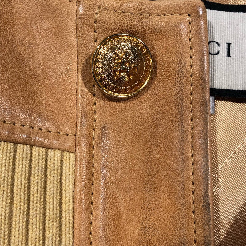 グッチ GUCCI ラムレザーロングコート 44 615168 キャメル ラムレザー メンズ その他アウター