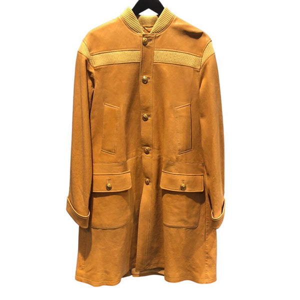 グッチ GUCCI ラムレザーロングコート 44 615168 キャメル ラムレザー